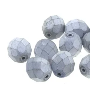 (image for) Czech Fire Polish 6mm-Glittery Matte Silver