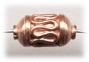 (image for) Handmade Java Copper 12mm Spiral Design Barrel Bead * 10 Beads
