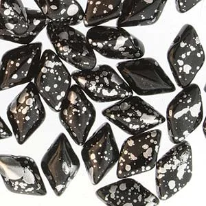 (image for) Czech GemDuo - Silver Splash Opaque Jet