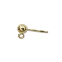 (image for) 14K Gold Filled - Post with 4 mm Ball with Ring, 6 x 13 mm, comes with 14K Post Back * One Pair
