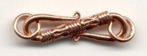 (image for) Handmade Java Copper 25mm Ornate S-Hook Clasp Set * 5 Sets