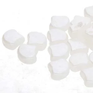 (image for) Czech Ginko/Ginkgo - White Opal White Luster - 7.5 mm Bead * 10 Grams