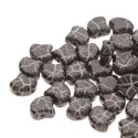 (image for) Czech Ginko/Ginkgo - Ionic Jet/White - 7.5 mm Bead * 10 Grams