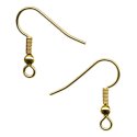 (image for) Gold Plate - Earwire w/ Coil & Ball