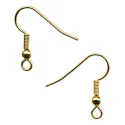 (image for) Gold Plate - Earwire w/ Coil & Ball