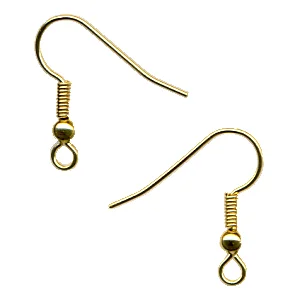 (image for) Gold Plate - Earwire w/ Coil & Ball