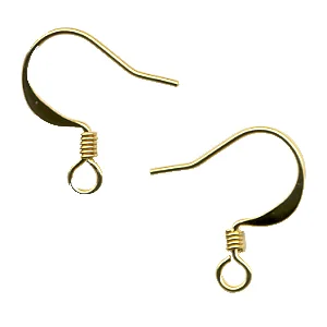 (image for) Gold Plate - Hammered Earwire w/ Coil