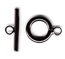 (image for) Gunmetal Plate - Plain Toggle Clasp