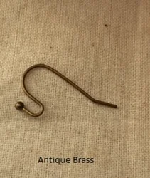(image for) Antique Brass Plate - Earwire w/ Ball End