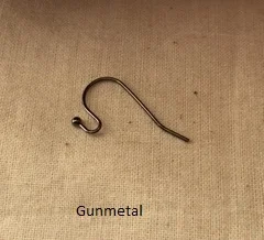 (image for) Gunmetal Plate - Ear Wire w/ Ball End
