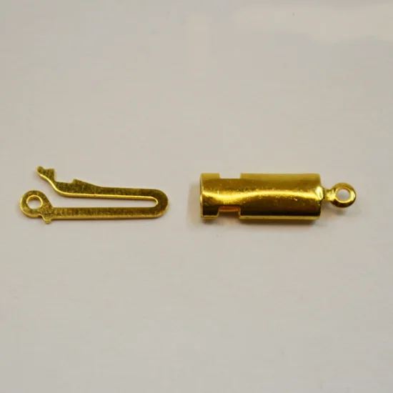 (image for) Gold Plate - Tube Push in Clasp