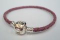 (image for) European Style Bracelet-Lavender Braided Leather-6.5"