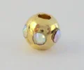 (image for) 4x5mm Gold Plate Rhinestone Round-Crystal AB