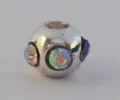 (image for) 4x5mm Silver Plate Rhinestone Round-Crystal AB * 20 Beads