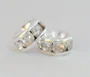 (image for) 4mm Silver Plate Rhinestone Rondelle-Crystal