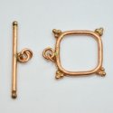 (image for) Handmade Java Copper 24mm Square Toggle With Beaded Detail * 4 Sets