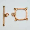 (image for) Handmade Java Copper 24mm Square Toggle With Beaded Detail * 4 Sets