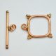 (image for) Handmade Java Copper 24mm Square Toggle With Beaded Detail * 4 Sets