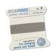 (image for) Nylon Griffin Cord - Size #2 Grey * 2 Meters with a Twisted Wire Needle