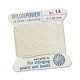 (image for) Nylon Griffin Cord - Size #14 White * 2 Meters with a Twisted Wire Needle