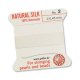 (image for) Silk Griffin Cord - Size 2 White * 2 Meters with Twisted Wire Needle