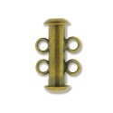 (image for) Antique Brass Plate - Double Strand Slide Clasp