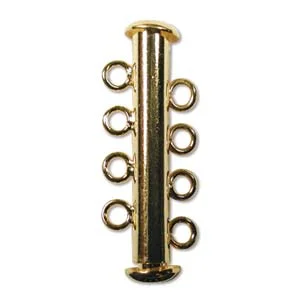 (image for) Gold Plate - 4-Strand Slide Clasp * Package of Three