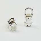 (image for) Silver Plate - 6mm Cord End with 5mm Ring End * Package of 6