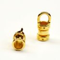 (image for) Gold Plate - 6 mm Cord End with 3mm Inner Diameter * 6 Pieces