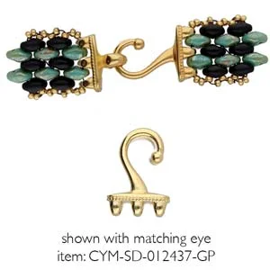 (image for) 24K Gold Plate - Mesaria III SuperDuo Hook & Eye Clasp