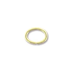 (image for) Gold Plate - 6x8mm Oval Open Jump Ring * 12 Pieces