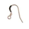 (image for) Rose Gold Filled - Hammered Ear Wire with Coil * One Pair