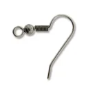 (image for) Stainless Steel - Earwire with Coil & Bead * 5 Pair