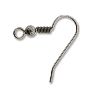 (image for) Stainless Steel - Earwire with Coil & Bead * 5 Pair