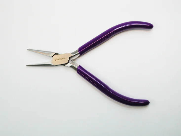 (image for) Super-Fine Chain Nose Pliers With Spring * 115mm Length. Purple Handles