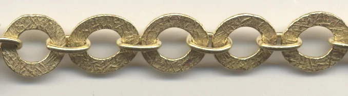 (image for) Handmade Java Brass-Textured Flat Circle w/ Rounded Link