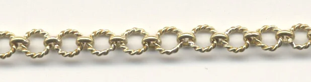 (image for) Handmade Java Brass-Small Twisted Ring w/ Flat Ring Chain