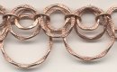 (image for) Handmade Java Copper-Top Linked 3 Circle Hammered Chain