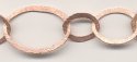 (image for) Handmade Java Copper-Lg. Hammered Oval w/ 2 Sm. Oval Chain