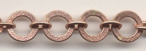 (image for) Handmade Java Copper-Med. Flat Circle w/ Rounded Link Chain