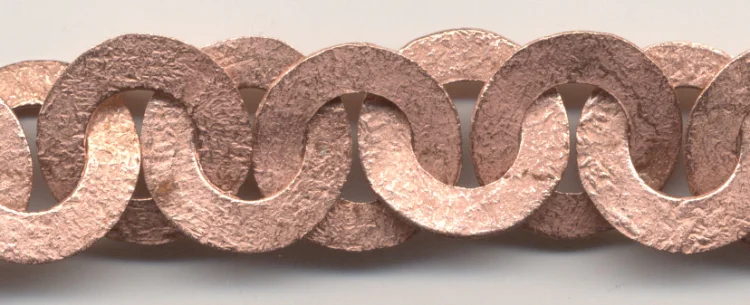 (image for) Handmade Java Copper-Chubby Textured Circle Chain