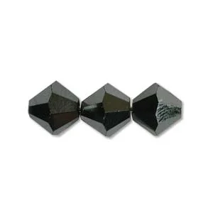 (image for) Preciosa Crystal-4mm Bicone Jet Hematite * 144 Pieces