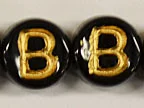 (image for) 6mm Black Glass Letter Bead - "B" - 100 Pack