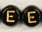 (image for) 6mm Black Glass Letter Bead - "E" - 100 Pack