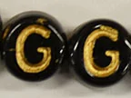 (image for) 6mm Black Glass Letter Bead - "G" - 100 Pack