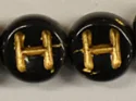(image for) 6mm Black Glass Letter Bead - "H" - 100 Pack