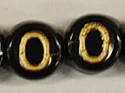 (image for) 6mm Black Glass Letter Bead - "O" - 100 Pack