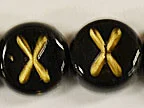 (image for) 6mm Black Glass Letter Bead - "X" - 100 Pack