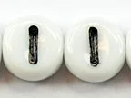 (image for) 6mm White Glass Letter Bead - "I" - 50 Pack
