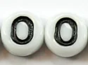 (image for) 6mm White Glass Letter Bead - "O" - 100 Pack